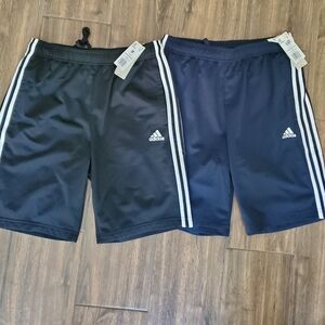 2 Pair. Men's M Adidas basketball shorts. Black and Navy